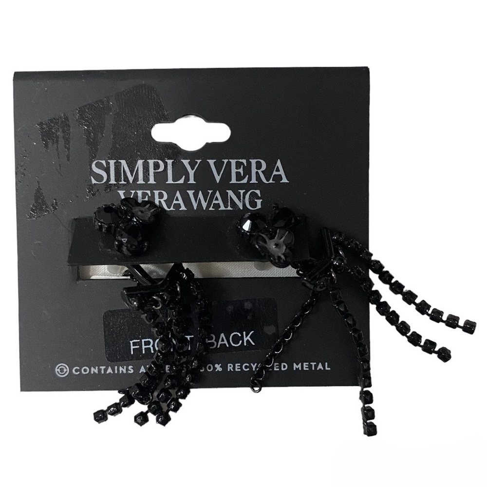 Black Tassel Drop Earrings Vera Wang